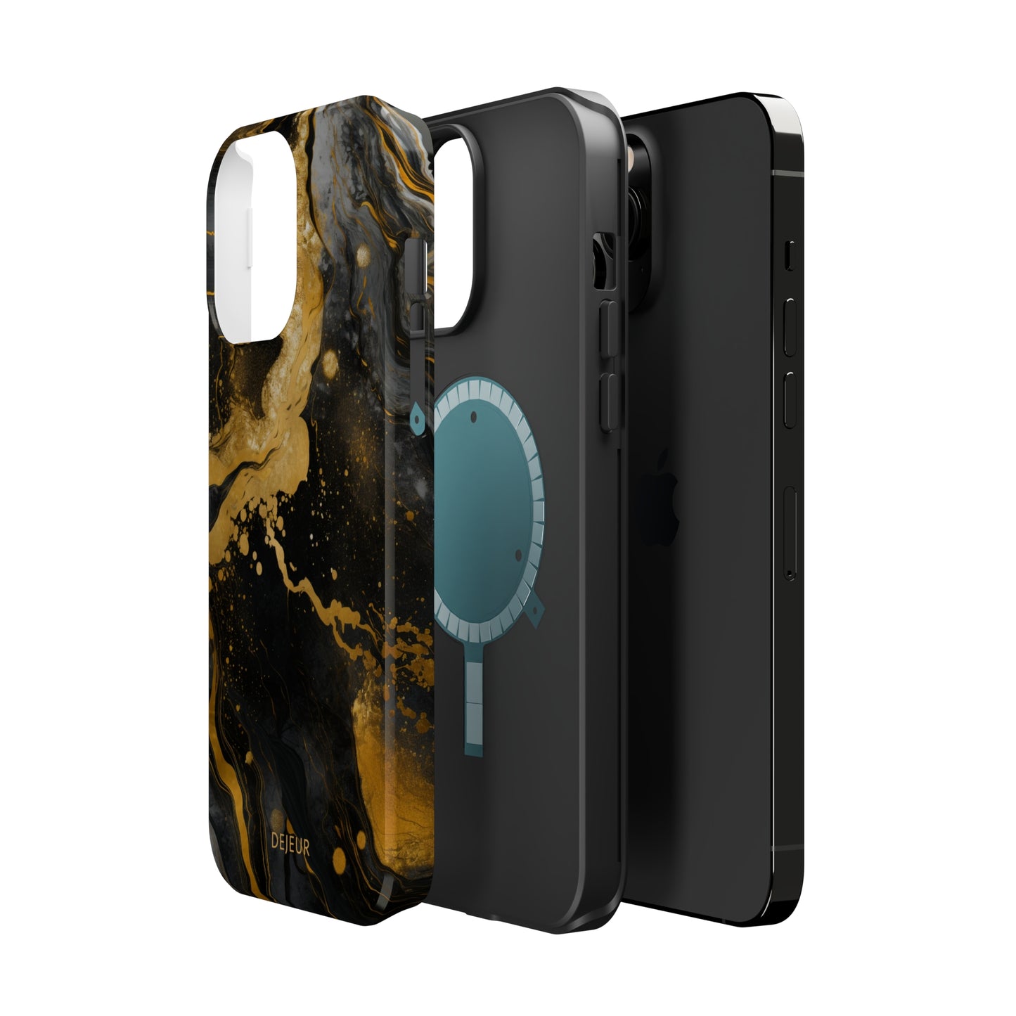 Gold & Black Marble - iPhone MagSafe Tough Case