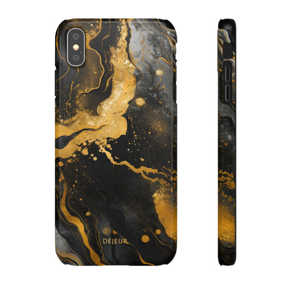 Gold & Black Marble - iPhone Snap Case