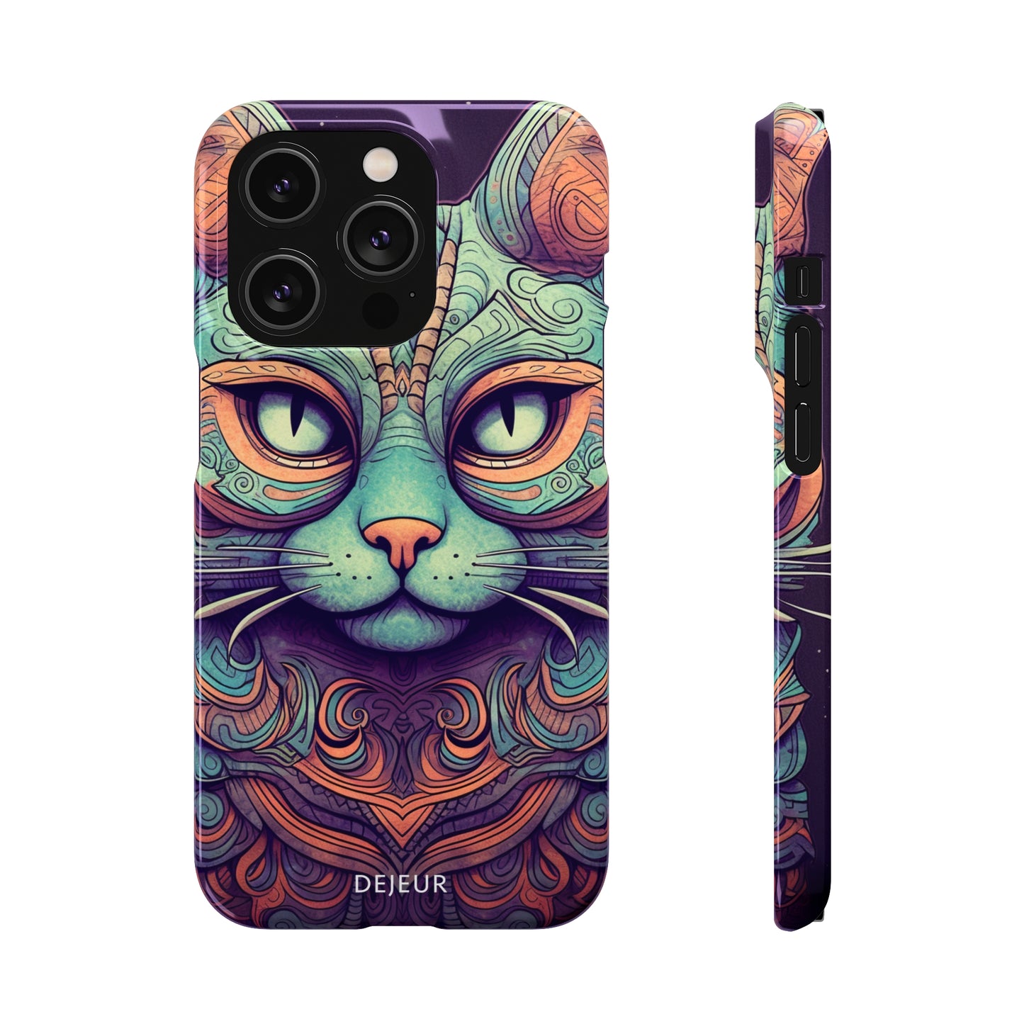 Intricate Aqua Cat - iPhone Snap Case