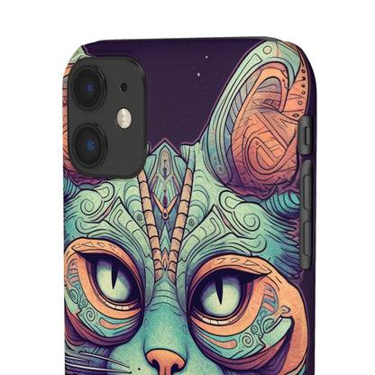 Intricate Aqua Cat - iPhone Snap Case