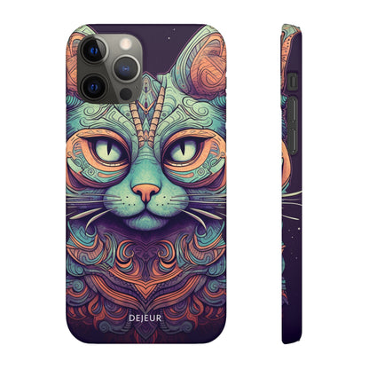 Intricate Aqua Cat - iPhone Snap Case