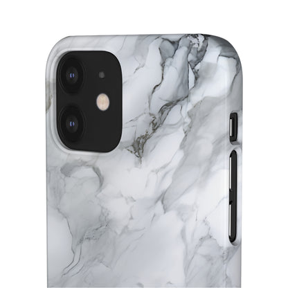 Platinum Silver Marble - iPhone Snap Case