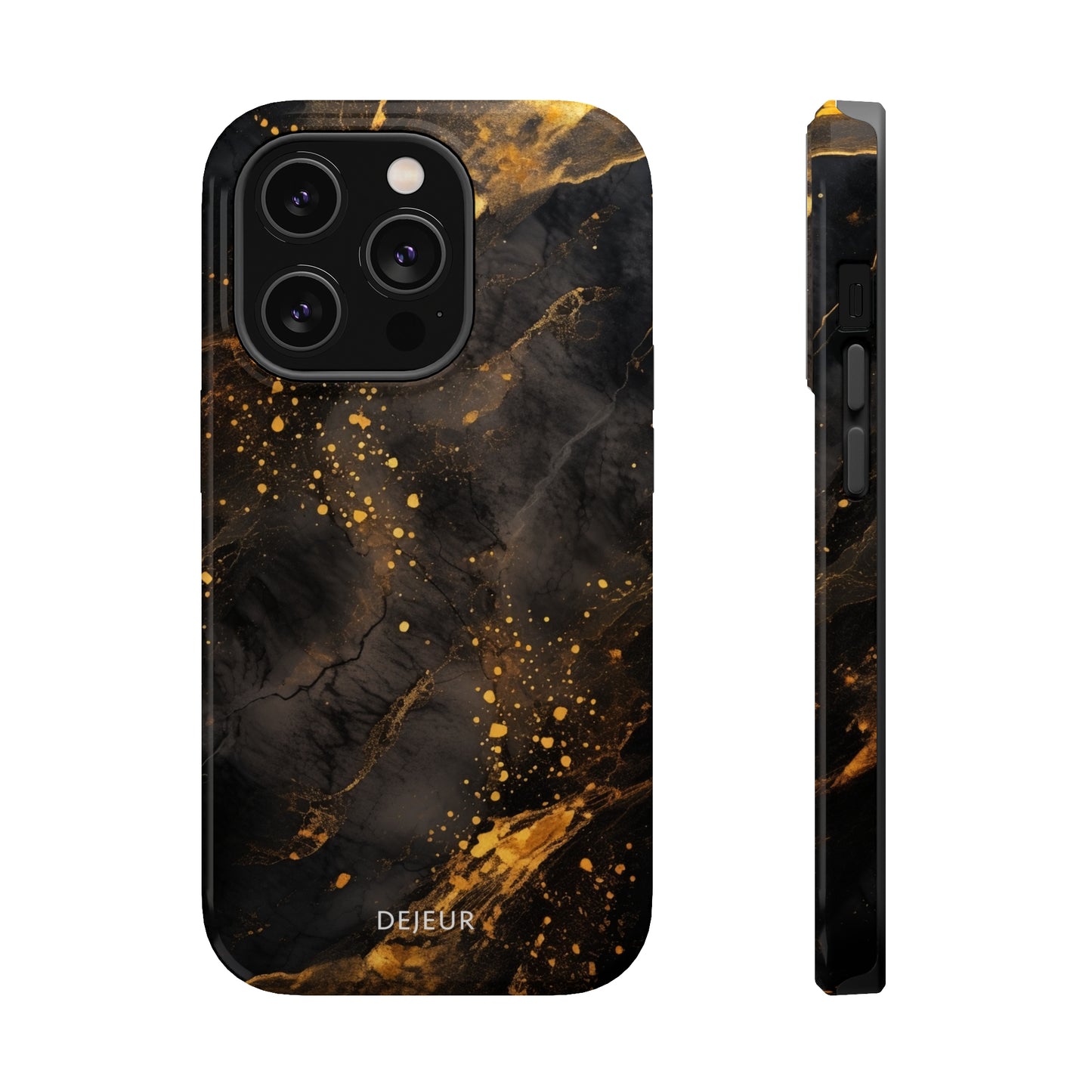 Black Gold Speckled Marble - iPhone MagSafe Tough Case