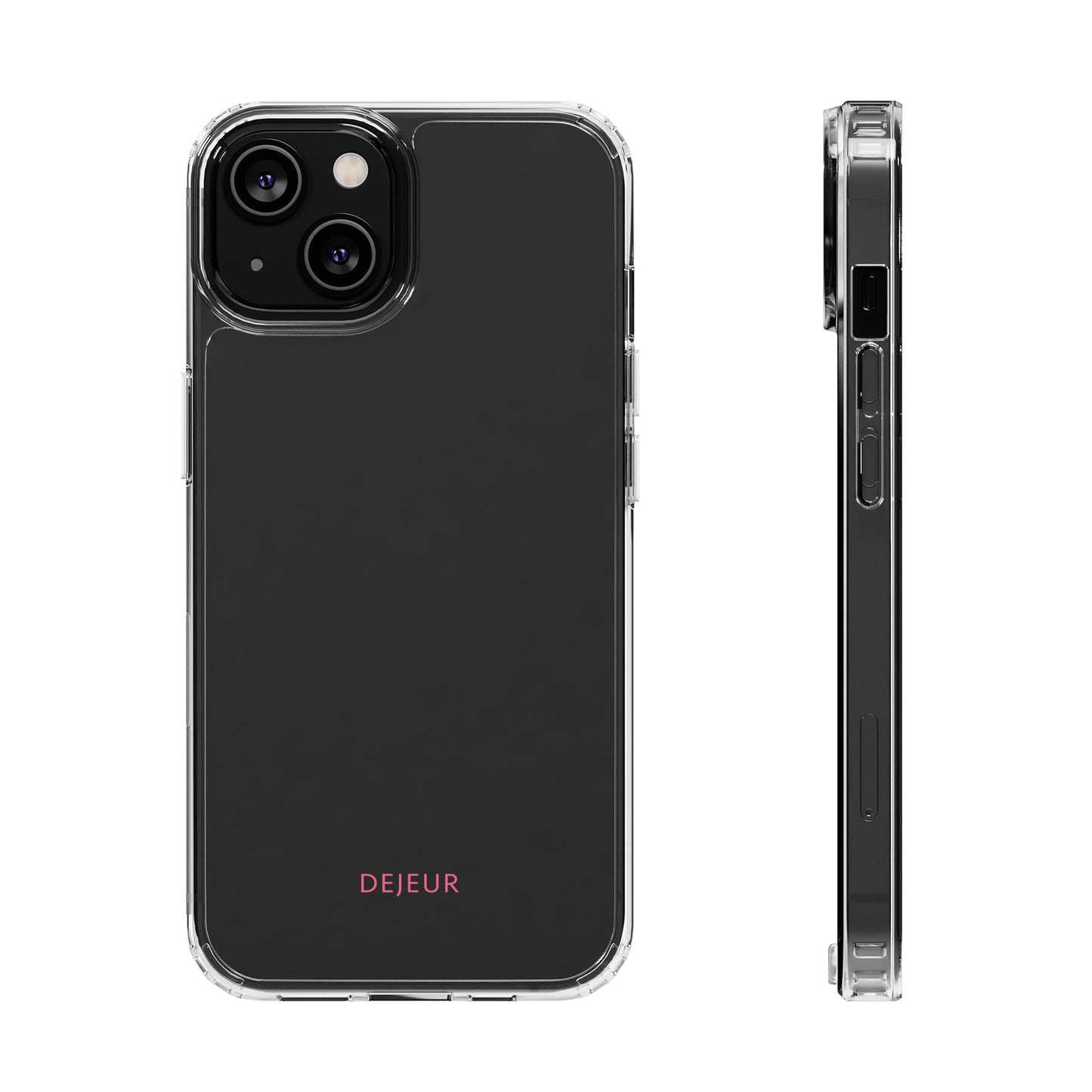 Dejeur Clear iPhone Case - Pink Text