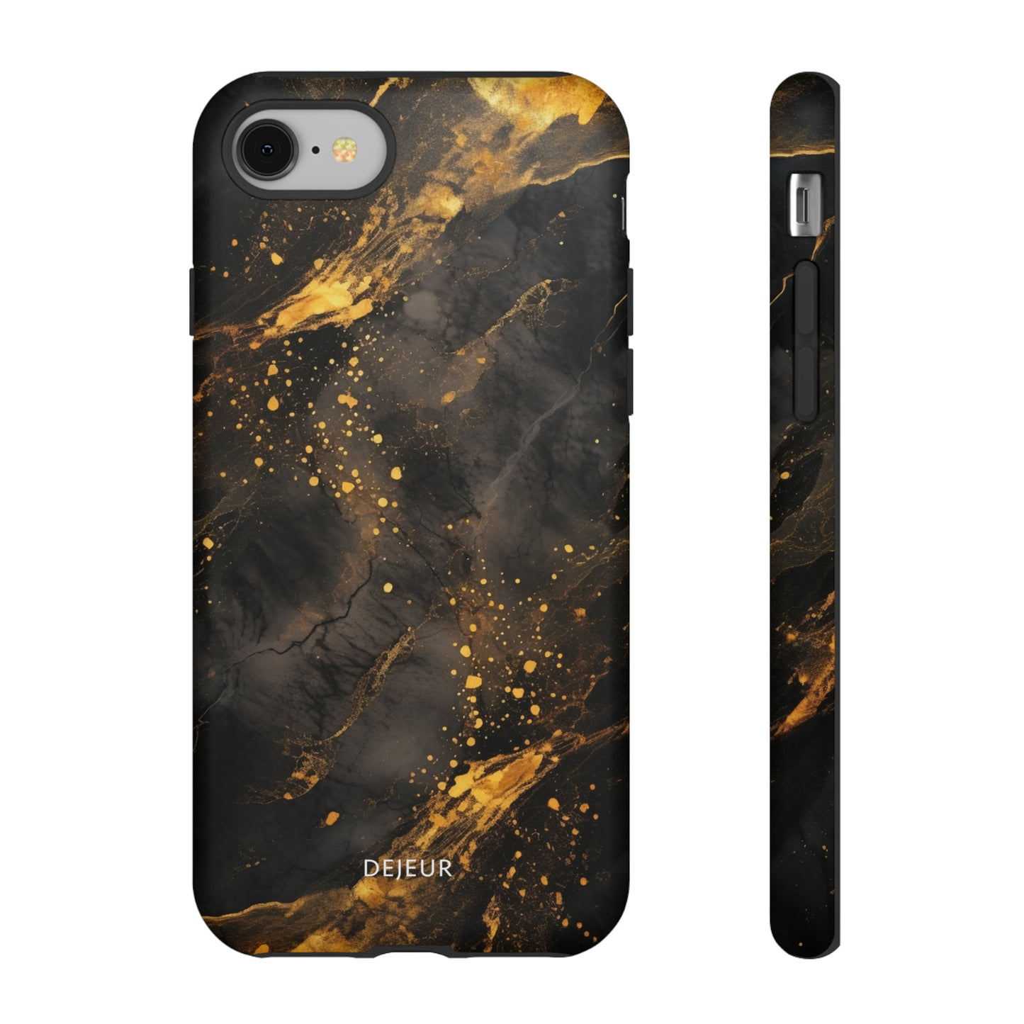 Black Gold Speckled Marble - iPhone Tough Case