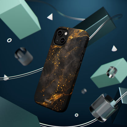 Black Gold Speckled Marble - iPhone MagSafe Tough Case