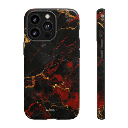 Dark Crimson Marble - iPhone Tough Case