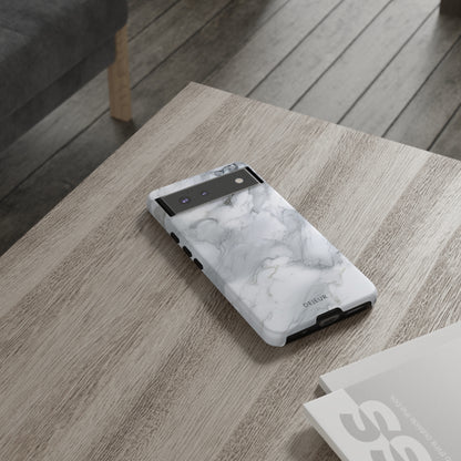 Platinum Silver Marble - Google Pixel Tough Case