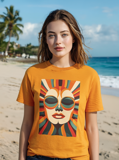Vintage Retro Radiant Sunbeam Face - Women's T-Shirt