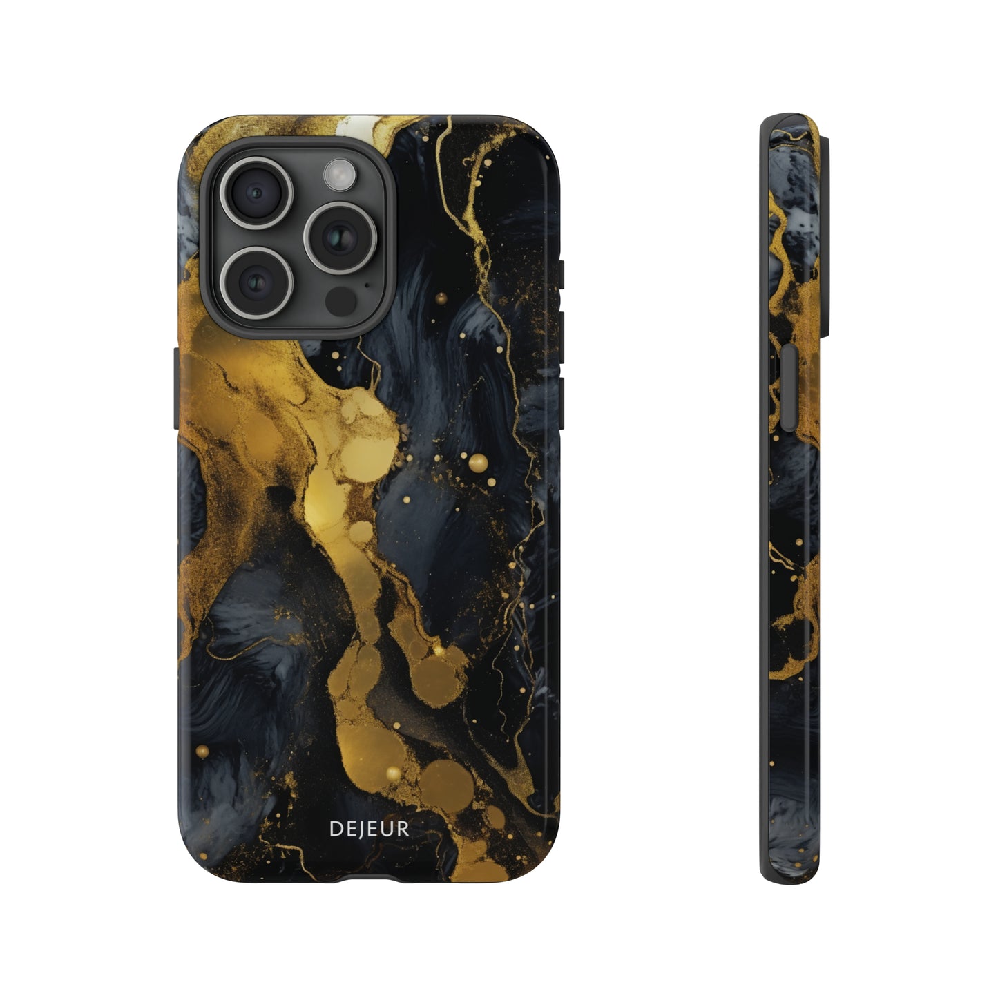 Metallic Gold Dark Marble - iPhone Tough Case