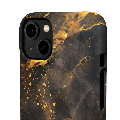 Black Gold Speckled Marble - iPhone Snap Case