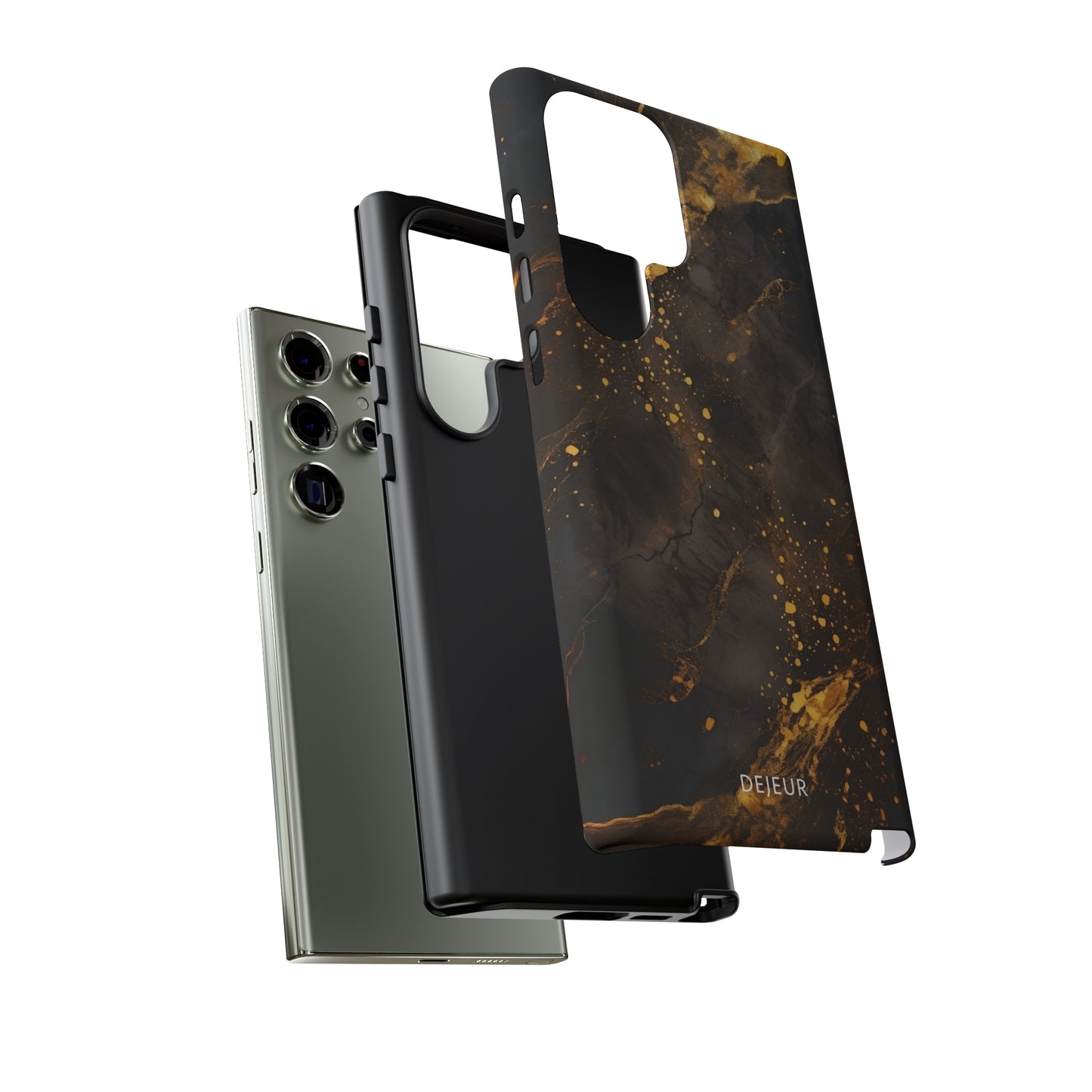 Black Gold Speckled Marble - Samsung Galaxy Tough Case