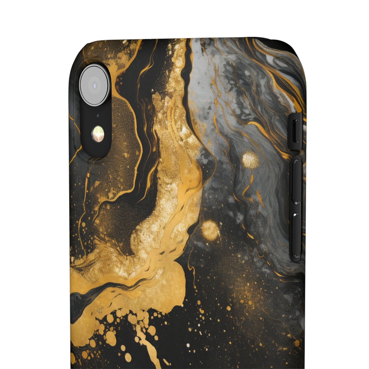 Gold & Black Marble - iPhone Snap Case