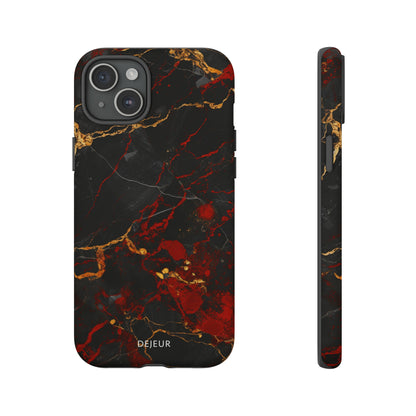 Dark Crimson Marble - iPhone Tough Case