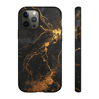 Dark Gold Amber Marble - iPhone Tough Case