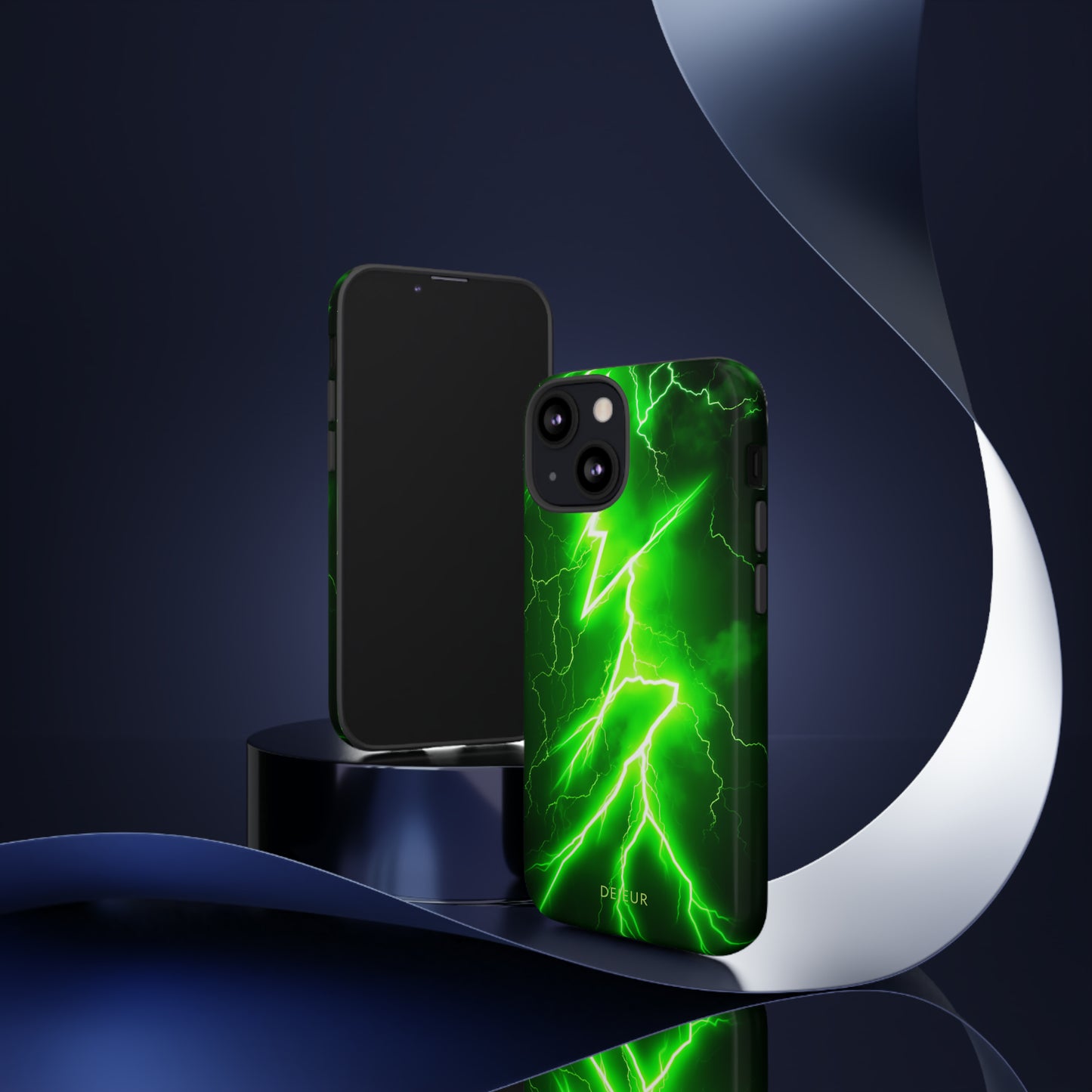 Neon Green Lightning - iPhone Tough Case