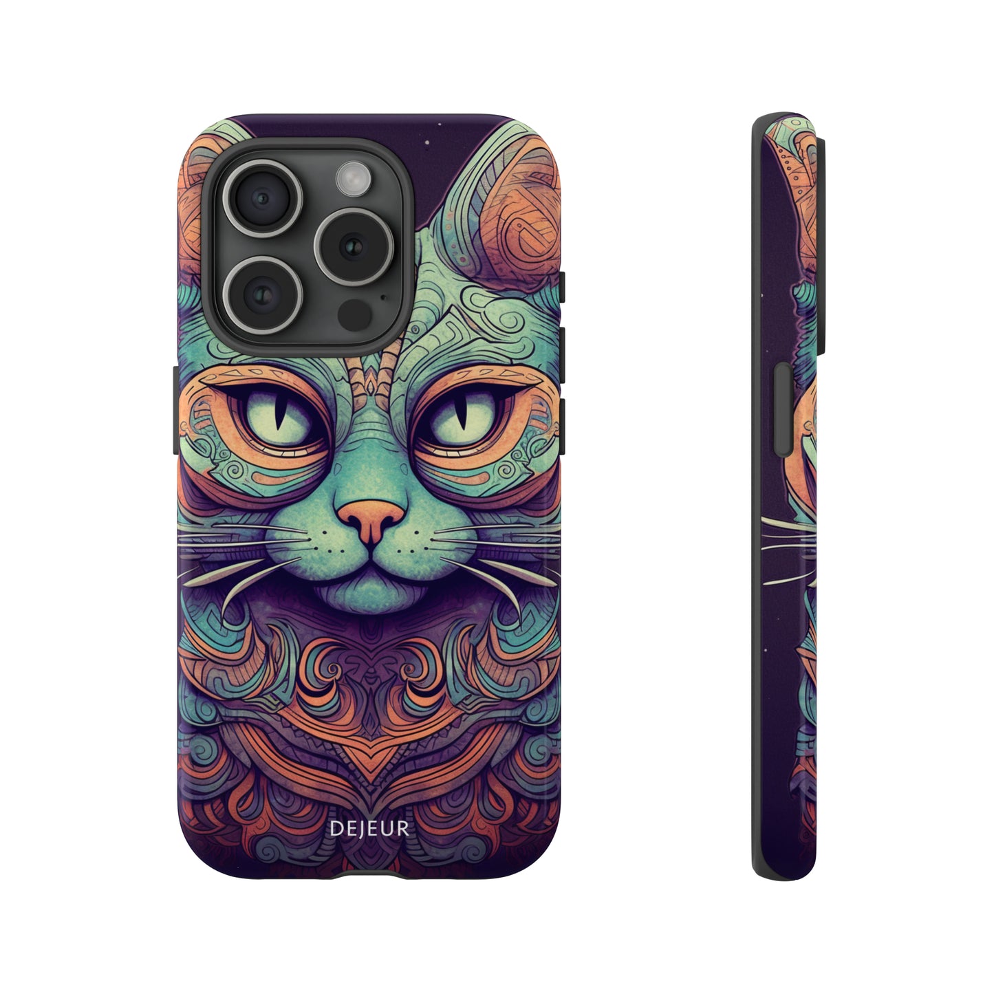 Intricate Aqua Cat - iPhone Tough Case