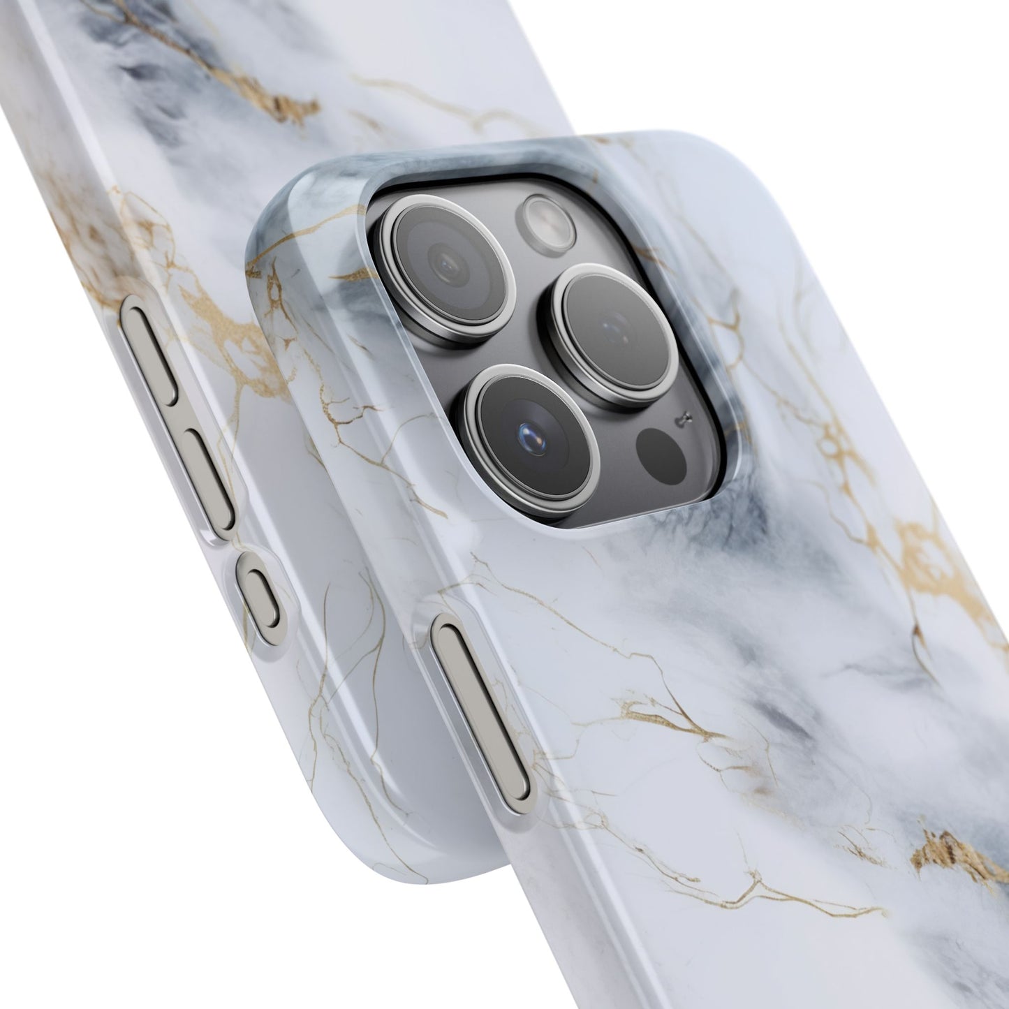 White Gold Marble - iPhone Snap Case