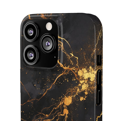 Dark Gold Amber Marble - iPhone Snap Case