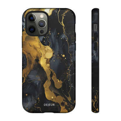 Metallic Gold Dark Marble - iPhone Tough Case