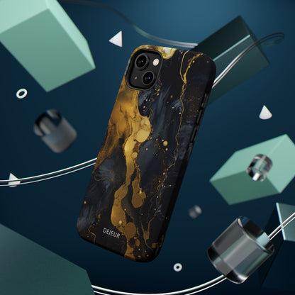 Metallic Gold Dark Marble - iPhone MagSafe Tough Case