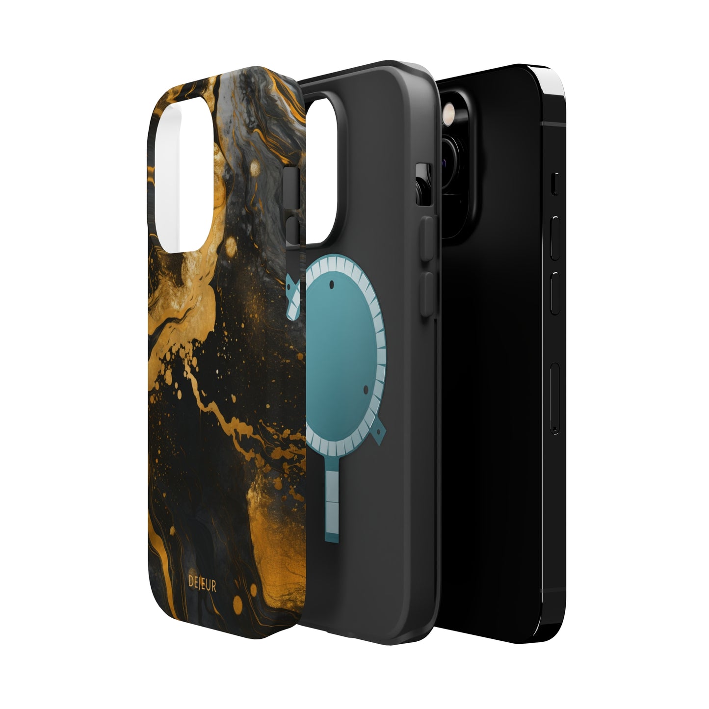 Gold & Black Marble - iPhone MagSafe Tough Case