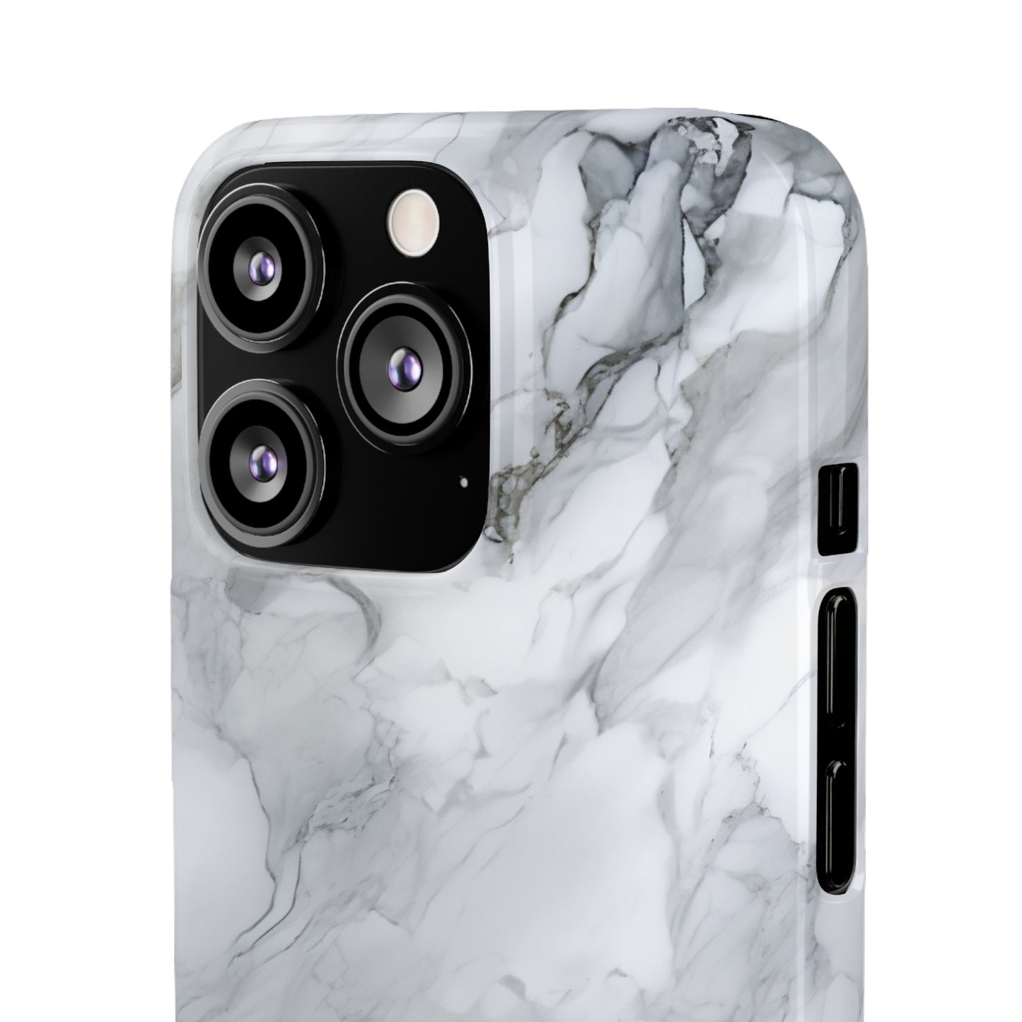 Platinum Silver Marble - iPhone Snap Case