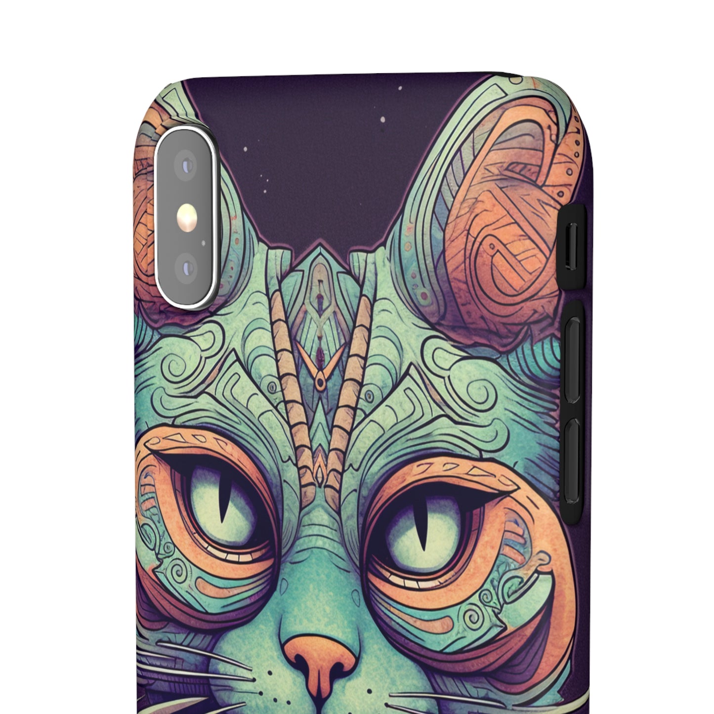 Intricate Aqua Cat - iPhone Snap Case