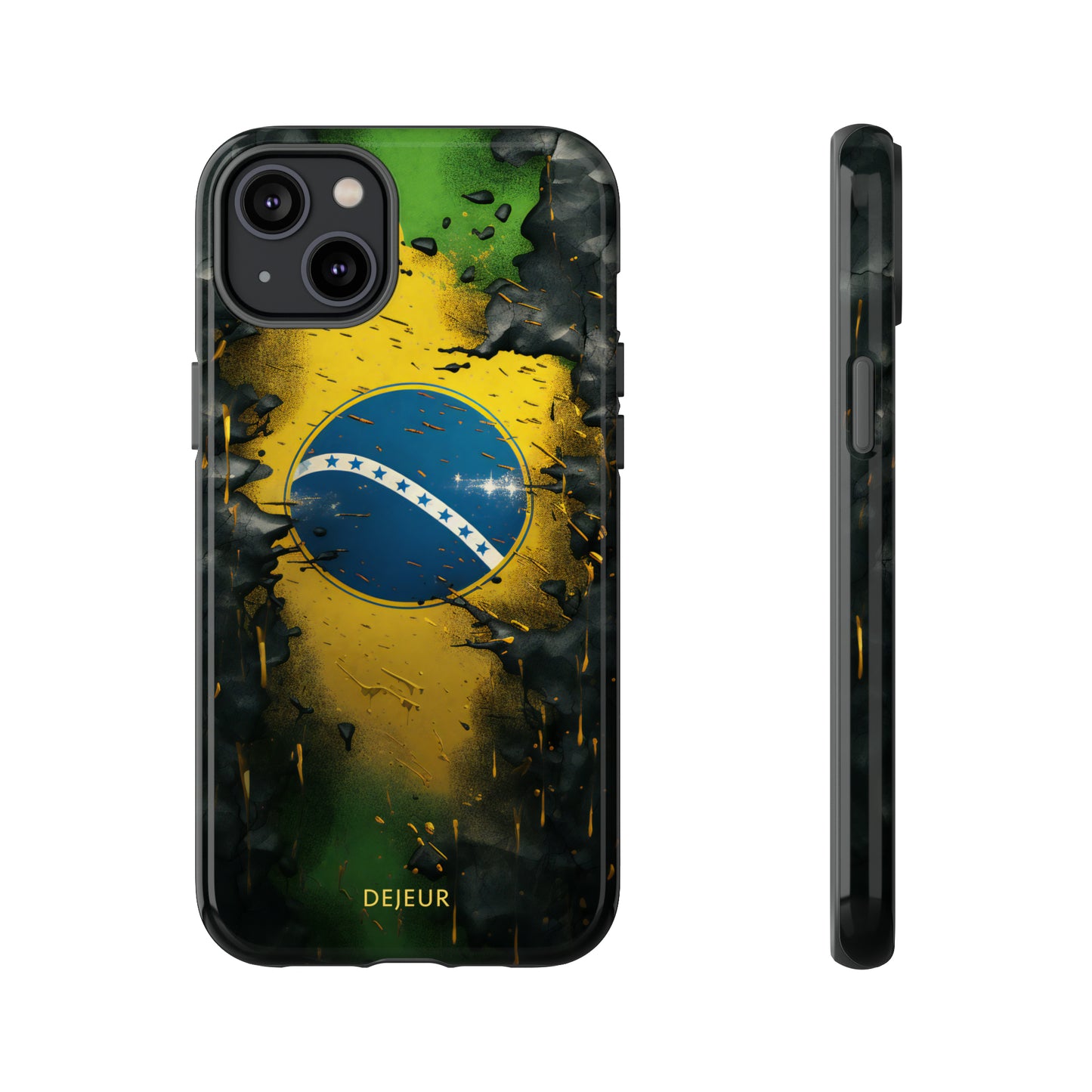 Brazil Flag Debris - iPhone Tough Case