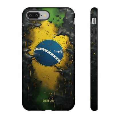 Brazil Flag Debris - iPhone Tough Case