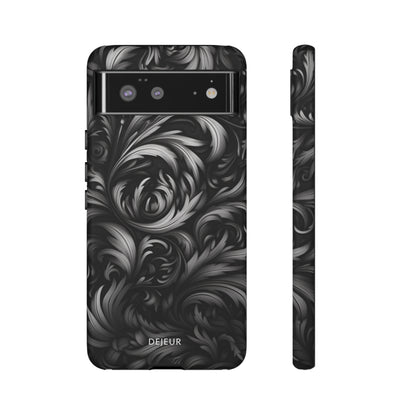 Dark Grey Floral - Google Pixel Tough Case