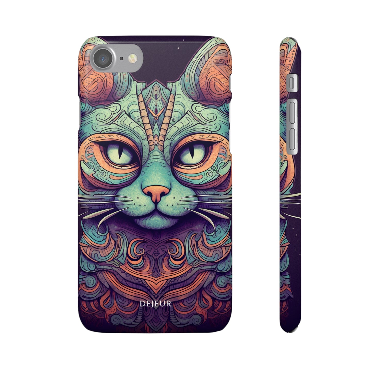 Intricate Aqua Cat - iPhone Snap Case