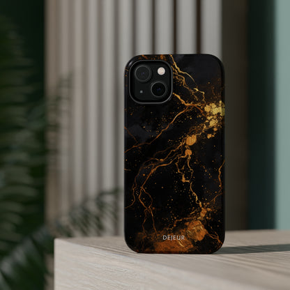 Dark Gold Amber Marble - iPhone MagSafe Tough Case