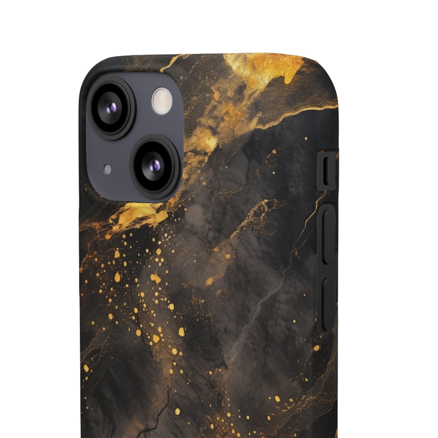 Black Gold Speckled Marble - iPhone Snap Case