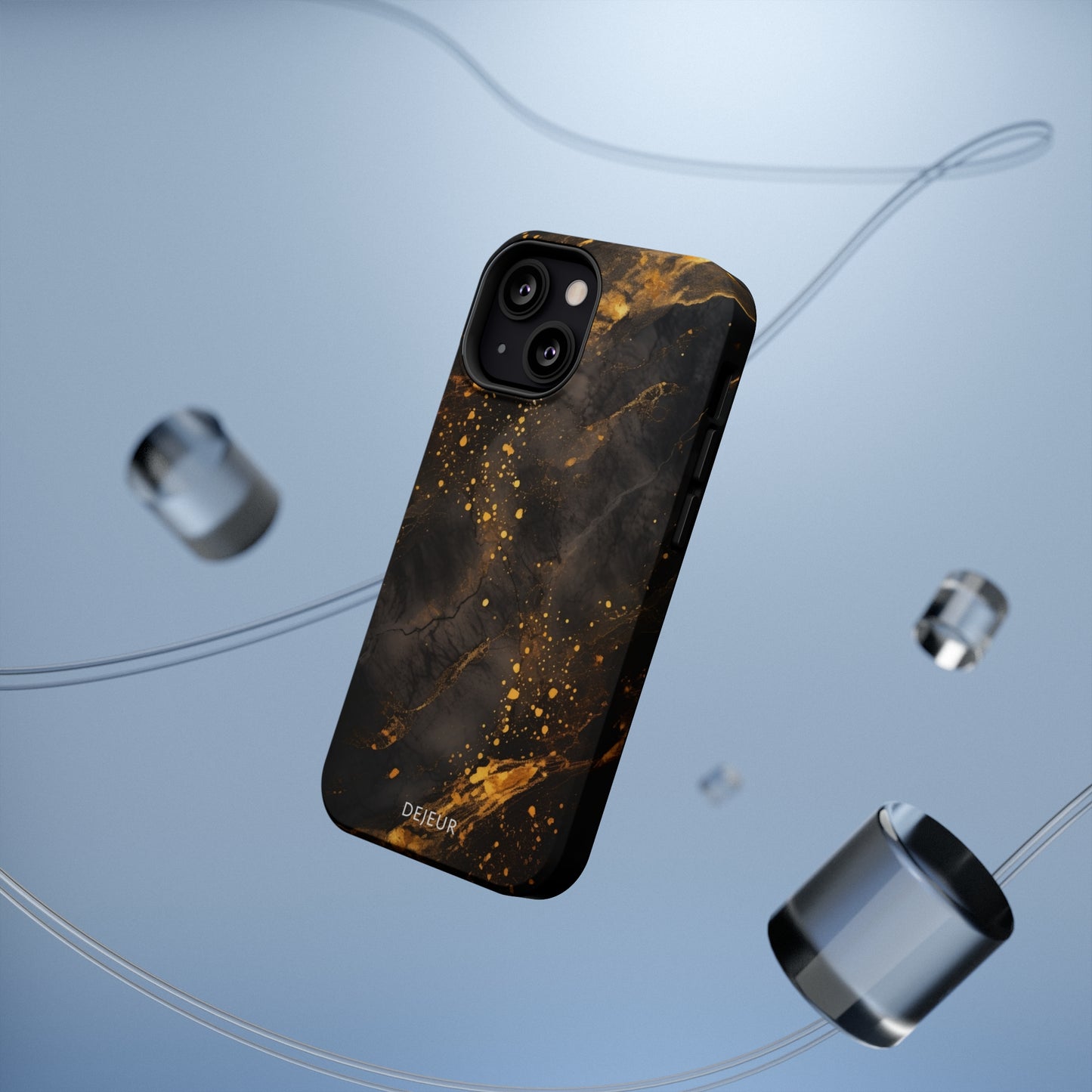 Black Gold Speckled Marble - iPhone MagSafe Tough Case