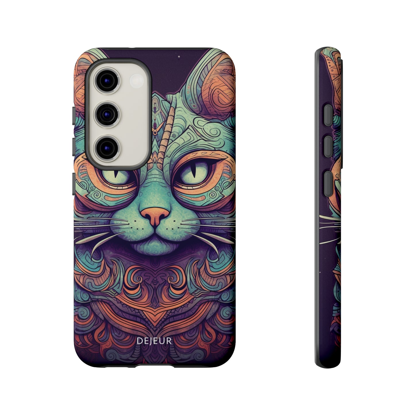 Intricate Aqua Cat - Samsung Galaxy Tough Case