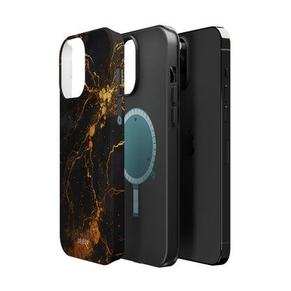 Dark Gold Amber Marble - iPhone MagSafe Tough Case