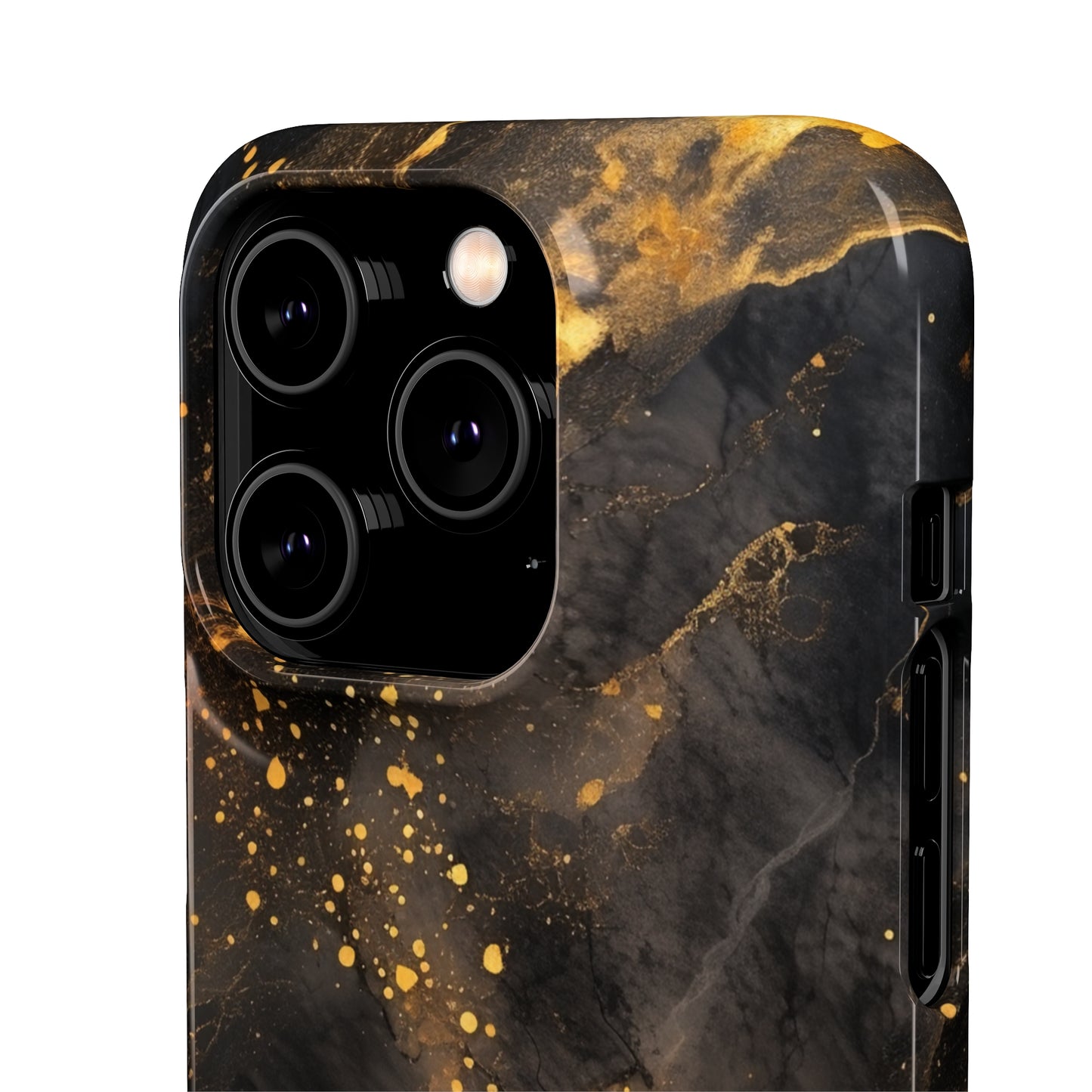 Black Gold Speckled Marble - iPhone Snap Case