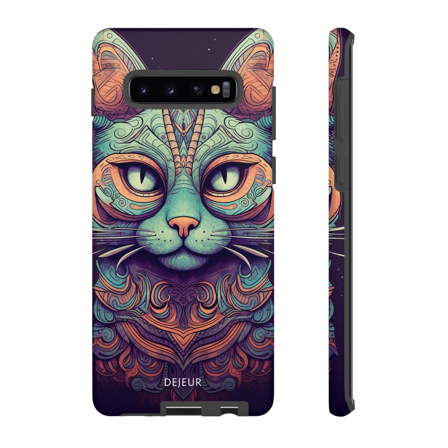 Intricate Aqua Cat - Samsung Galaxy Tough Case