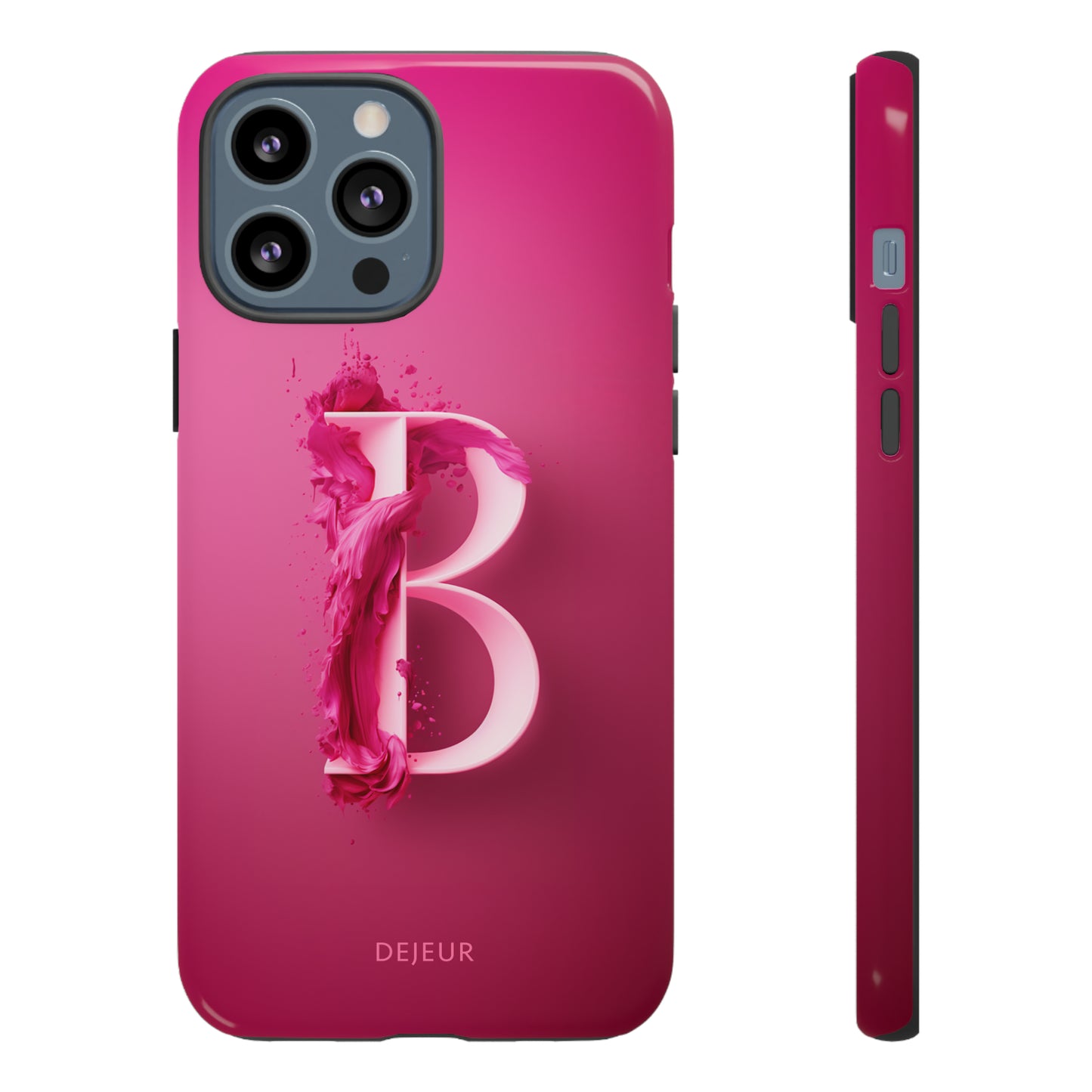 B Hot Pink Splash - iPhone Tough Case