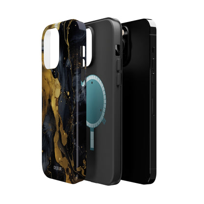 Metallic Gold Dark Marble - iPhone MagSafe Tough Case