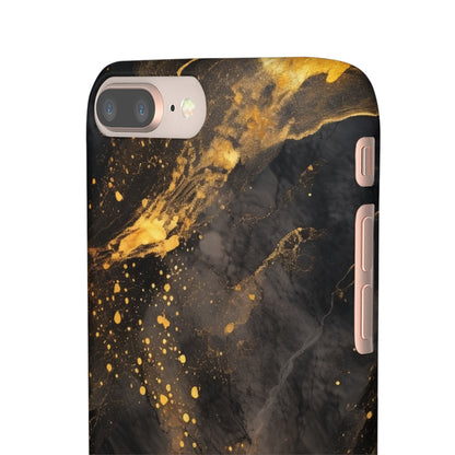 Black Gold Speckled Marble - iPhone Snap Case