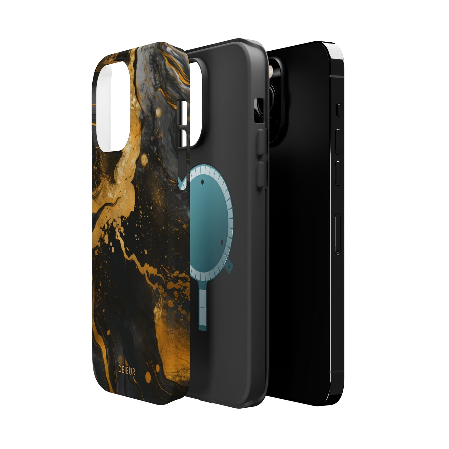 Gold & Black Marble - iPhone MagSafe Tough Case