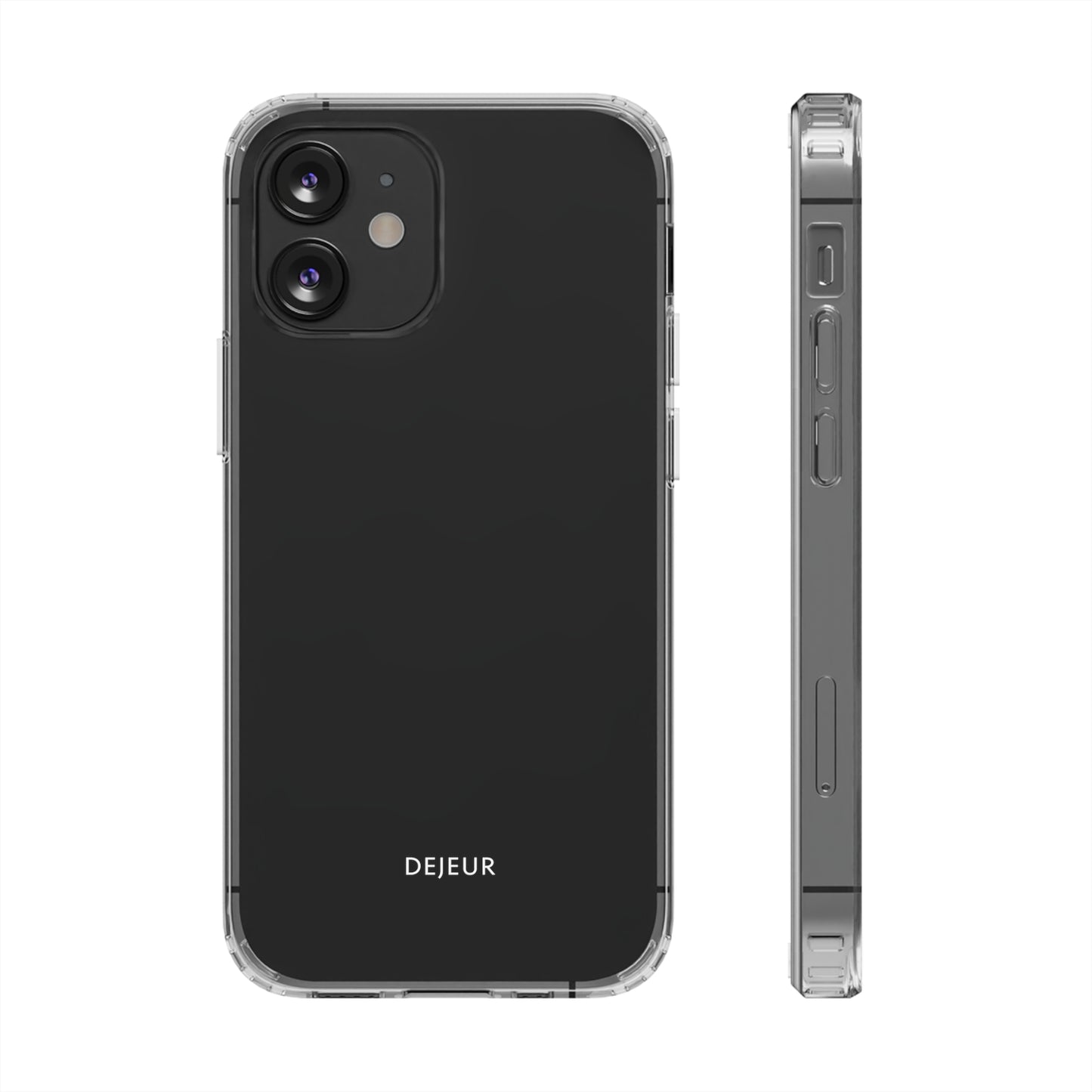 Dejeur Clear iPhone Case - White Text