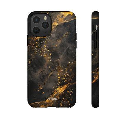 Black Gold Speckled Marble - iPhone Tough Case