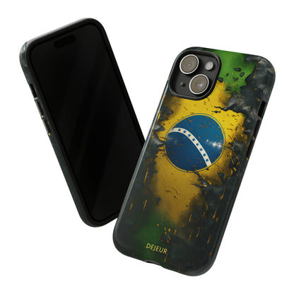 Brazil Flag Debris - iPhone Tough Case