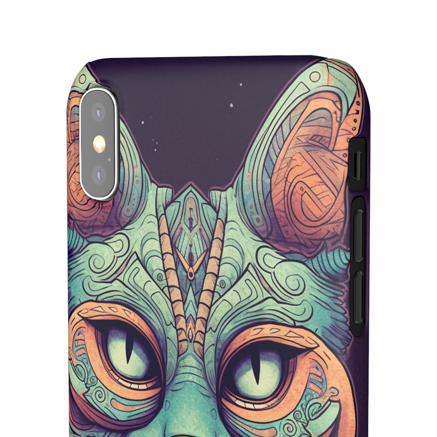 Intricate Aqua Cat - iPhone Snap Case