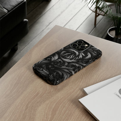 Dark Grey Floral - iPhone Tough Case