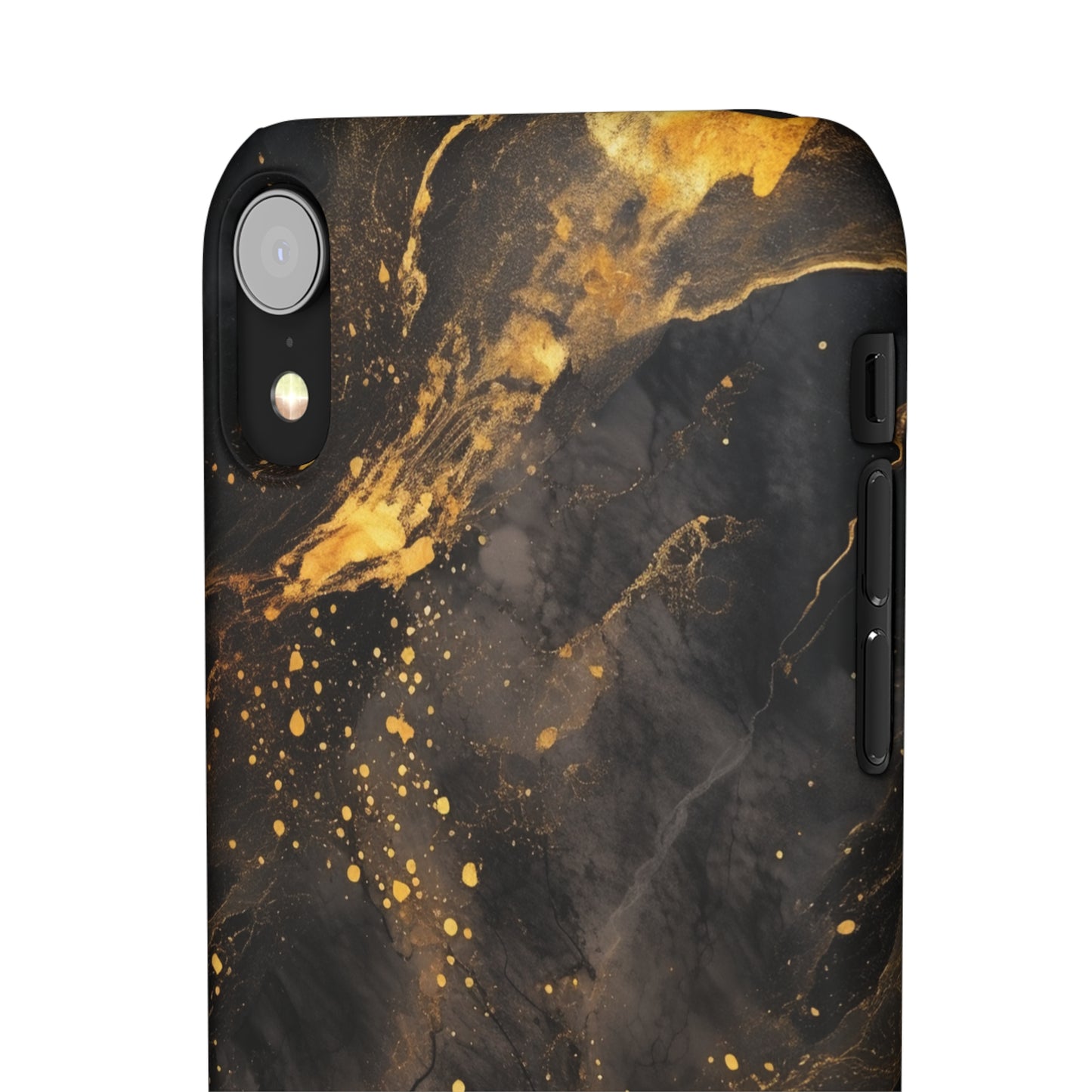 Black Gold Speckled Marble - iPhone Snap Case