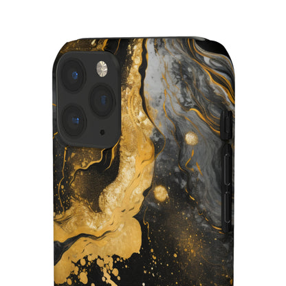 Gold & Black Marble - iPhone Snap Case